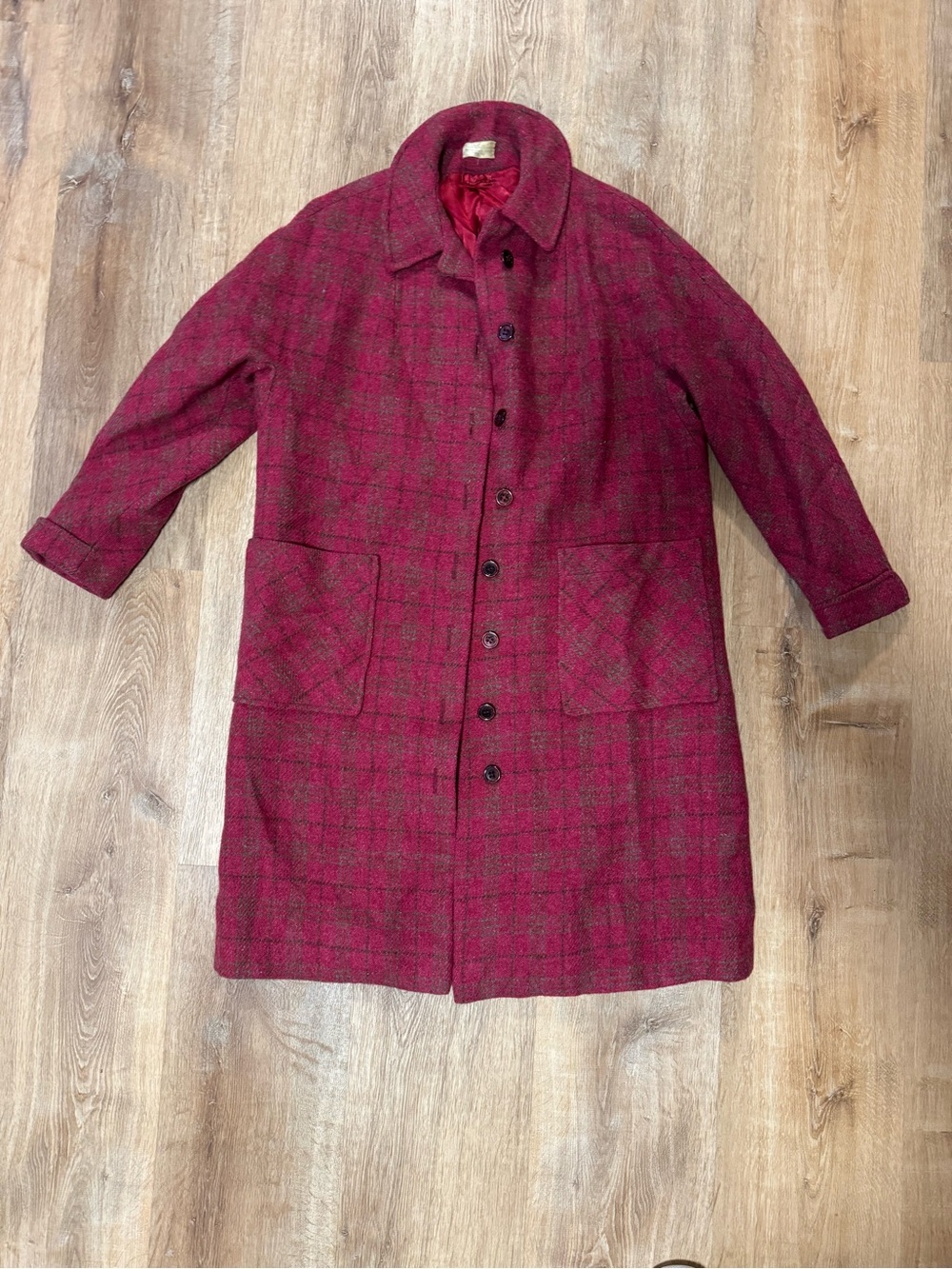 Vtg Womens Button-Front Wool Coat - Picture 3 of 16